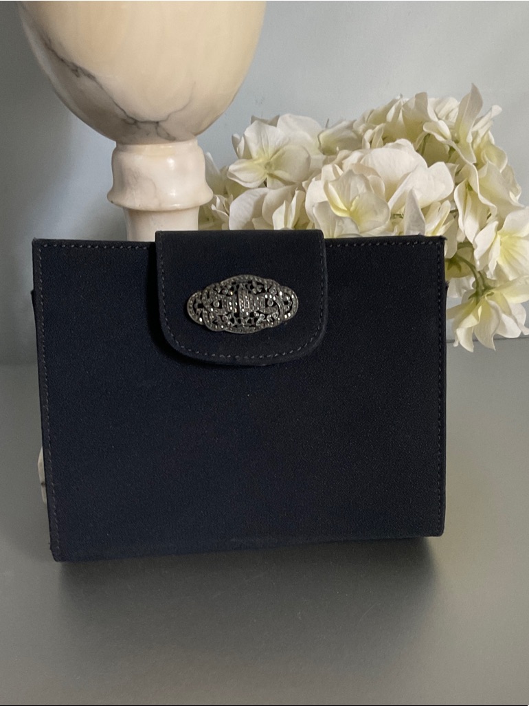 Vintage Judith Jack Black Evening Clutch With Decorative Closure